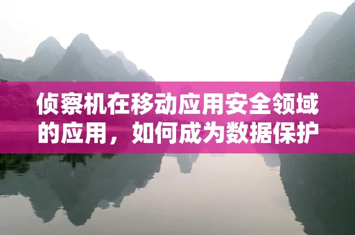 侦察机在移动应用安全领域的应用，如何成为数据保护的隐形盾牌？