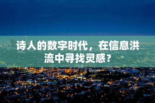 诗人的数字时代，在信息洪流中寻找灵感？