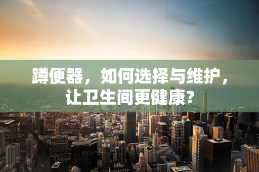 蹲便器，如何选择与维护，让卫生间更健康？