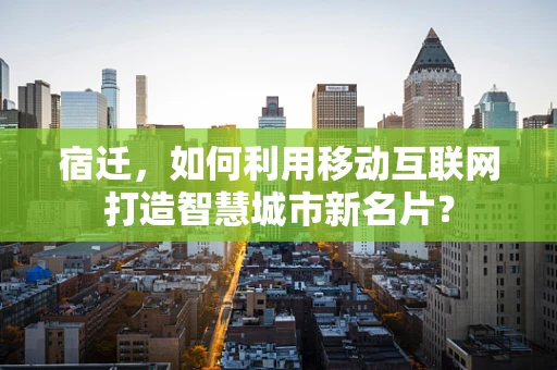 宿迁，如何利用移动互联网打造智慧城市新名片？
