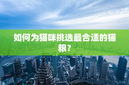 如何为猫咪挑选最合适的猫粮？