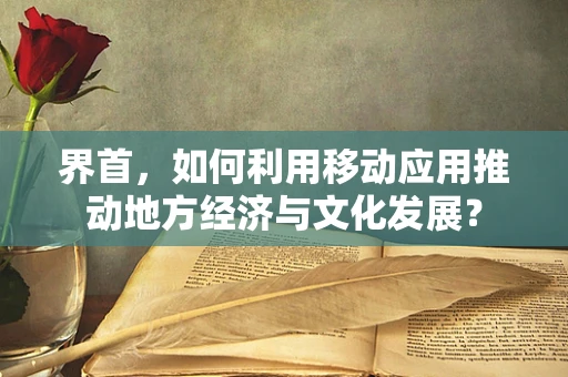 界首，如何利用移动应用推动地方经济与文化发展？