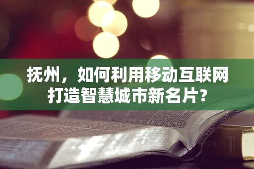 抚州，如何利用移动互联网打造智慧城市新名片？