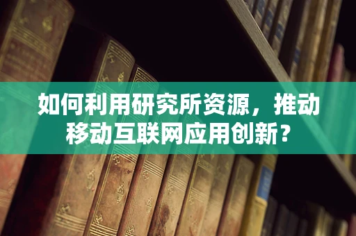 如何利用研究所资源，推动移动互联网应用创新？