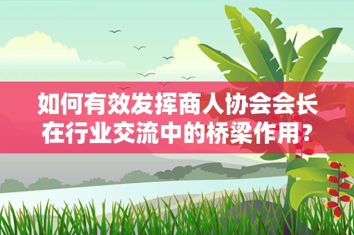 如何有效发挥商人协会会长在行业交流中的桥梁作用？