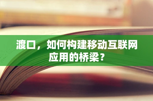 渡口，如何构建移动互联网应用的桥梁？