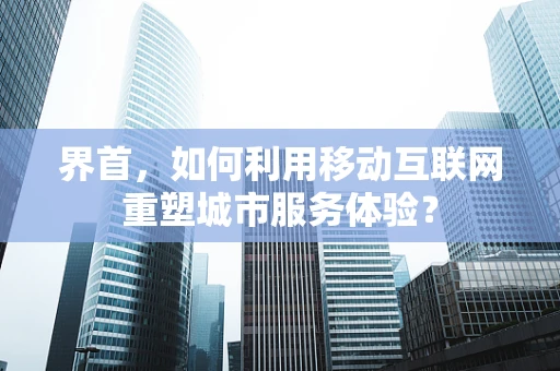 界首，如何利用移动互联网重塑城市服务体验？