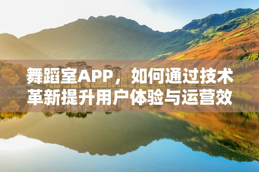 舞蹈室APP，如何通过技术革新提升用户体验与运营效率？