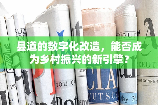 县道的数字化改造，能否成为乡村振兴的新引擎？