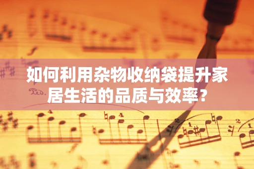如何利用杂物收纳袋提升家居生活的品质与效率？