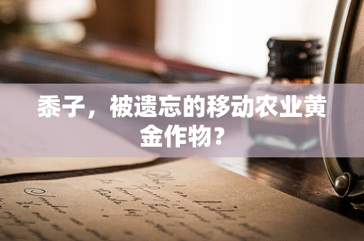 黍子，被遗忘的移动农业黄金作物？