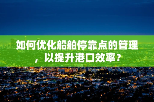 如何优化船舶停靠点的管理，以提升港口效率？