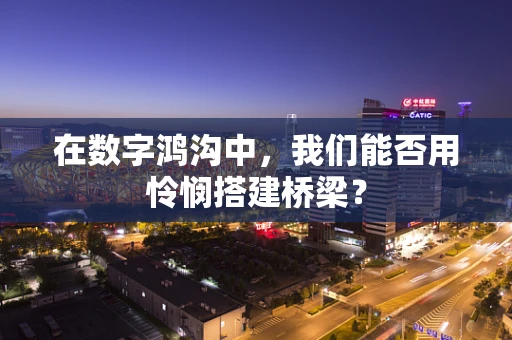 在数字鸿沟中，我们能否用怜悯搭建桥梁？