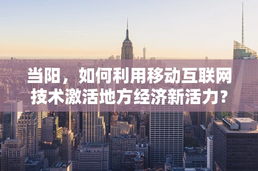当阳，如何利用移动互联网技术激活地方经济新活力？