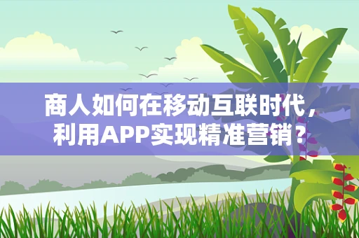 商人如何在移动互联时代，利用APP实现精准营销？