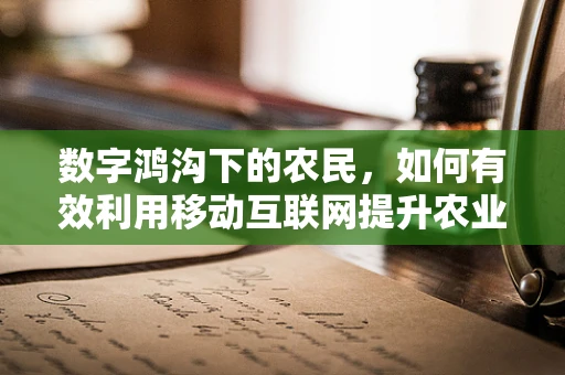 数字鸿沟下的农民，如何有效利用移动互联网提升农业生产效率？